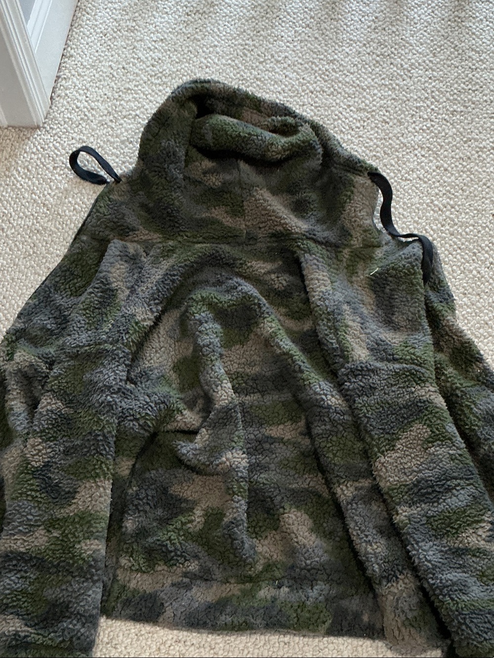 aerie Olive Green Sherpa-Lined Pullover